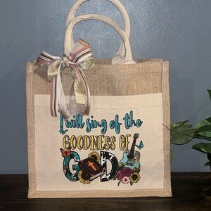 Stylish Tan and Cream Tote Bag